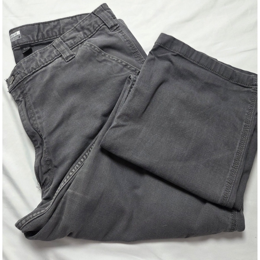 Carhartt Mens Relaxed Fit Gray Canvas Work Pants 40x34 Utility Carpenter 0023